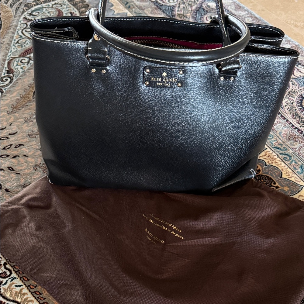 Kate Spade Black Pebbled Leather Tote